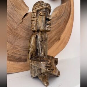 Vintage Natural Stone hand carved  Aztec Sculpture